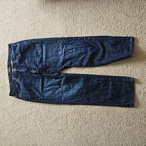 Lucky brand dark wash distressed denim jeans. Size 34
